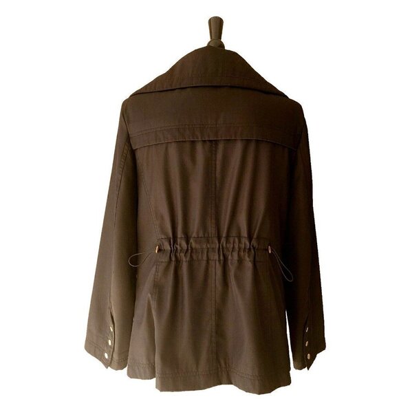 Women's Platinum Utex Black Rain Jacket Long Sleeves Zip Front Size M - Picture 6 of 7